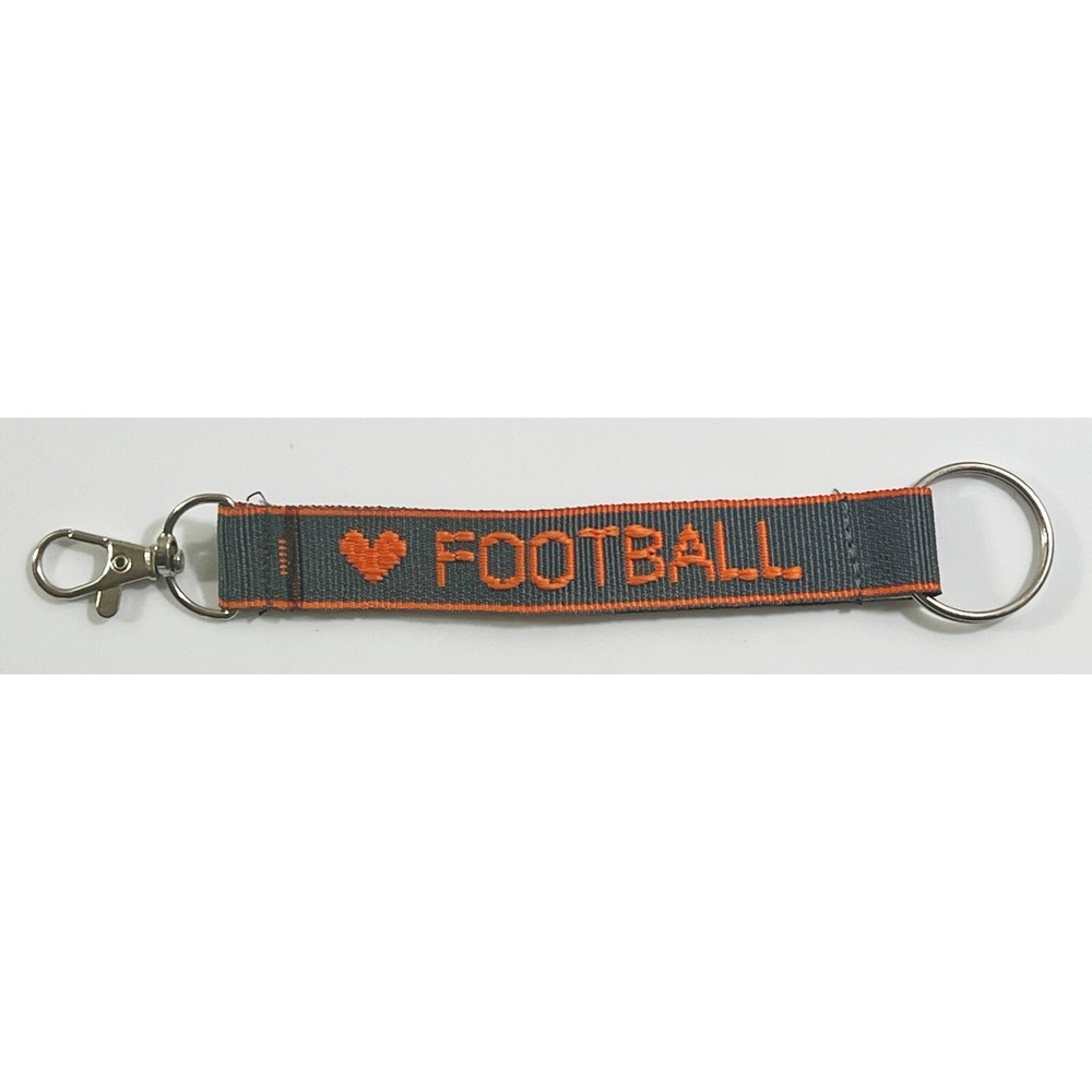 Football Personalized Keychain‎ Orange Gray
